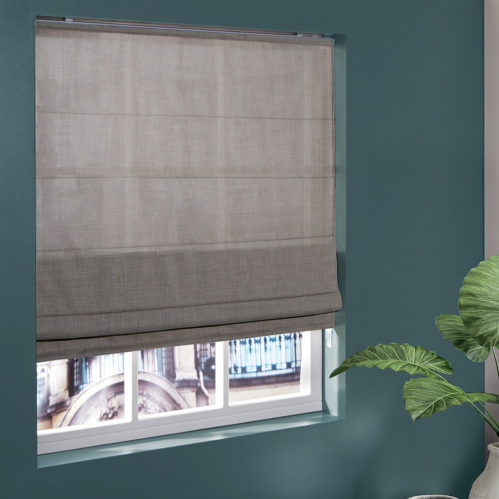 Store bateau tamisant chiné chambray Taupe