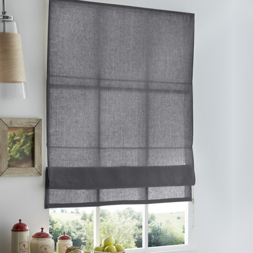 Store bateau tamisant 100% lin - Gris