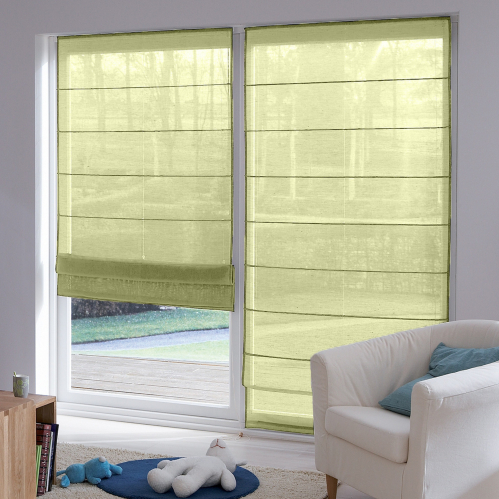 Store bateau tamisant voile de lin - Vert