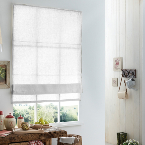 Store bateau tamisant briza 100% lin gamme Must - Blanc