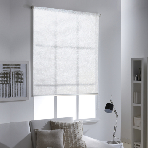 Store enrouleur voile effet frost gamme Must - Blanc perle