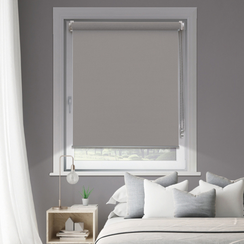 Store enrouleur occultant sans percer gamme Must - Gris clair