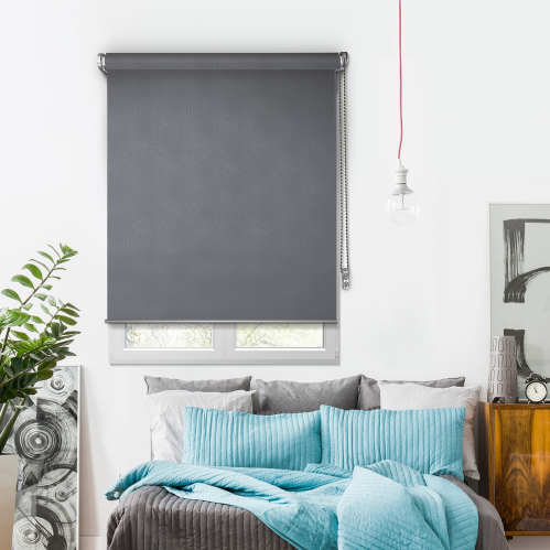 Store enrouleur tamisant jacquard gamme Must - Gris anthracite