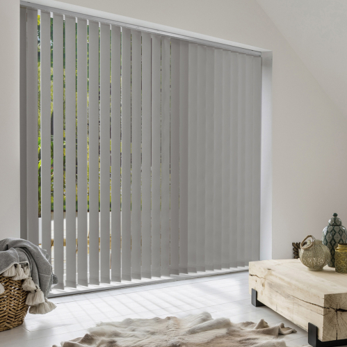Lot de 5 lamelles verticales 89mm voile alaska pour store californien - Gris