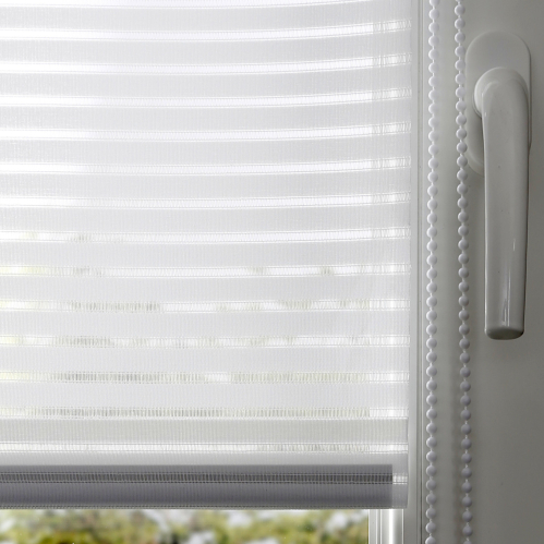 Store enrouleur tamisant sans percer - Blanc ajouré
