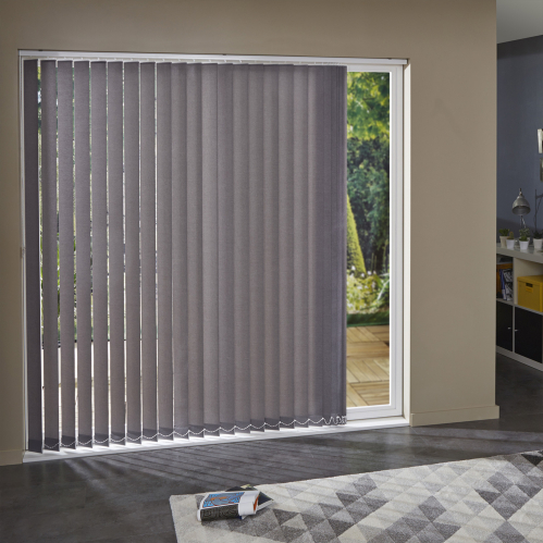 Lot de 5 lamelles verticales 89mm ancona pour store californien - Gris foncé