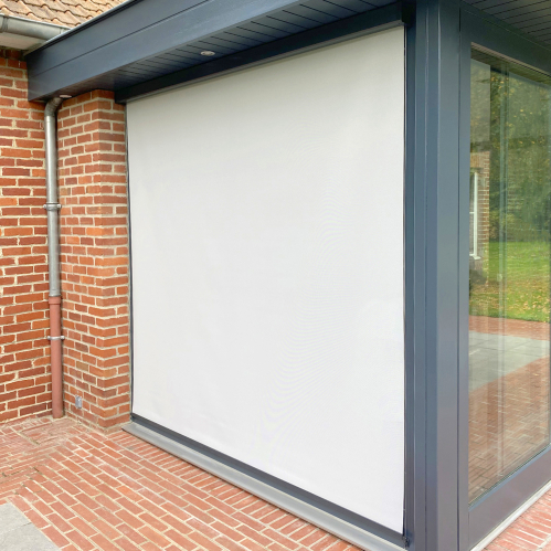 Store enrouleur extérieur screen motorisé - coffre gris