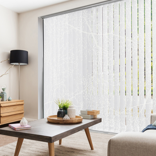 Lot de 5 lamelles verticales 89mm tamisantes motif arbre...