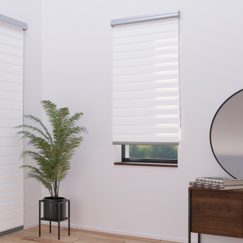 Store enrouleur jour nuit blanc alutech avec coffre - gamme Must