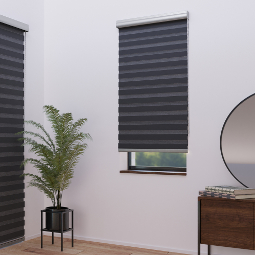 Store enrouleur jour nuit gris anthracite alutech avec coffre - gamme Must