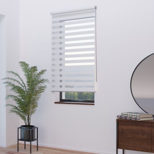 Store enrouleur jour nuit chic prêt-à-poser blanc - gamme Must