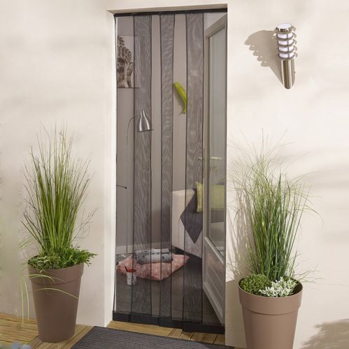 Moustiquaire rideau de porte sans percer - 4 lamelles