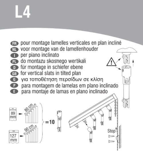 Montage crochet rotule blanc store californien