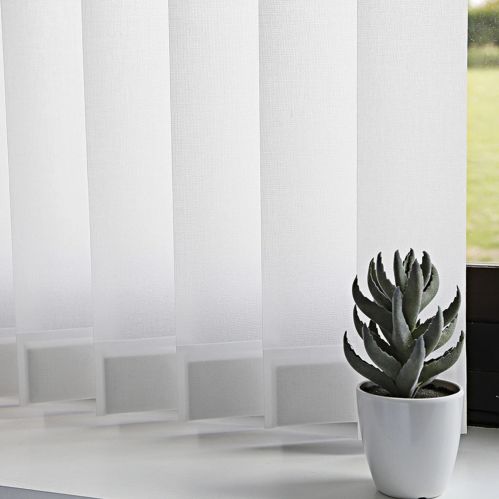 Lamelles verticales 89mm luxe blanc sans chainette pour store californien