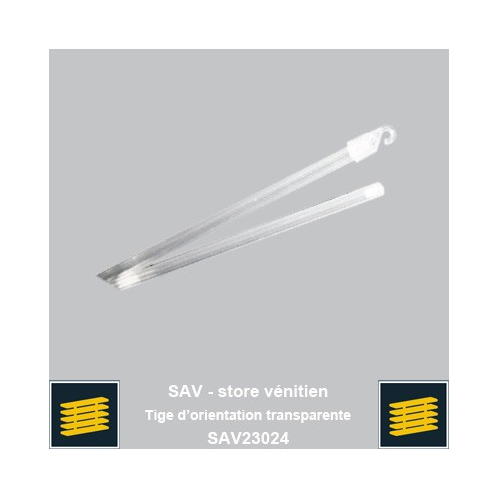 Tige d'orientation transparente pour venitien aluminium 25 mm